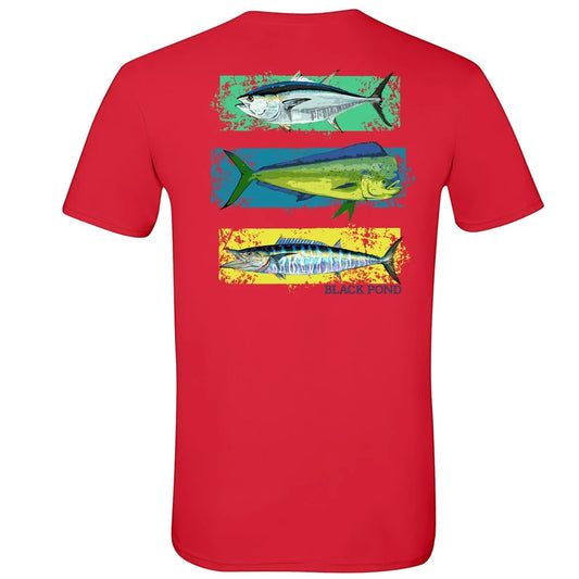 Black Pond Saltwater Series Men's T-shirt Offshore Fishing Mahi Tuna Wahoo