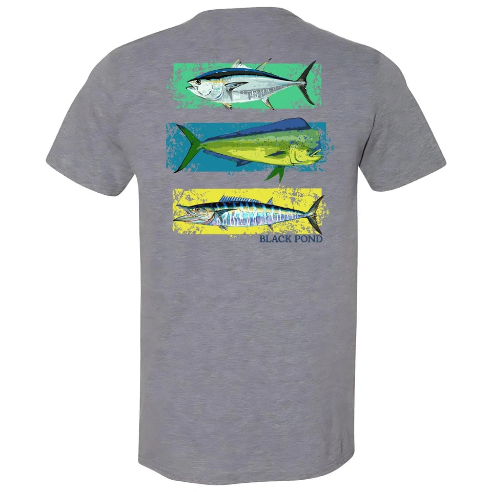 Black Pond Saltwater Series Men's T-shirt Offshore Fishing Mahi Tuna Wahoo