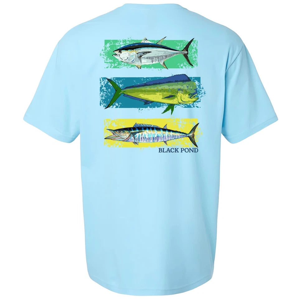 Black Pond Saltwater Series Men's T-shirt Offshore Fishing Mahi Tuna Wahoo