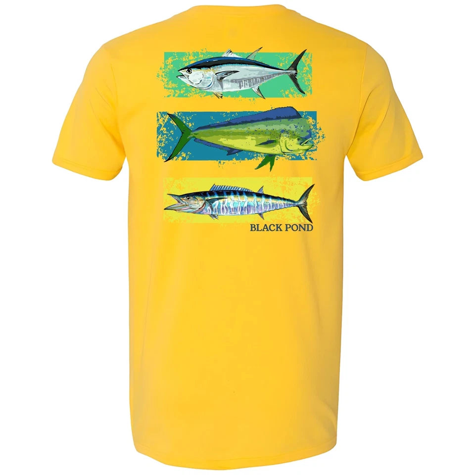 Black Pond Saltwater Series Men's T-shirt Offshore Fishing Mahi Tuna Wahoo