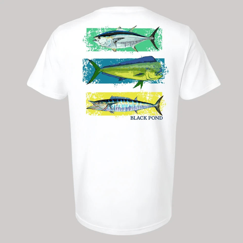 Black Pond Saltwater Series Men's T-shirt Offshore Fishing Mahi Tuna Wahoo