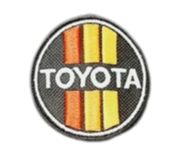 Vintage Retro Toyota Embroidered Patch Approximately 2 3/8" Round Multicolor
