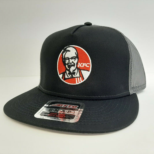 KFC Embroidered Otto Flat Bill Trucker Mesh Snapback Cap Kentucky Fried Chicken