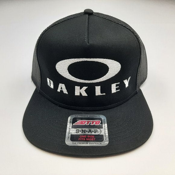 Oakley Embroidered Patch Flat Bill Snapback Trucker Vintage Mesh Hat Cap OTTO