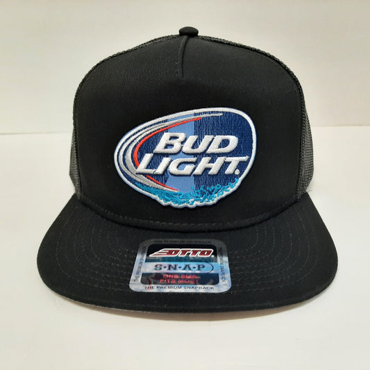 Bud Light Embroidered Patch Flat Bill Snapback Mesh Hat Cap OTTO