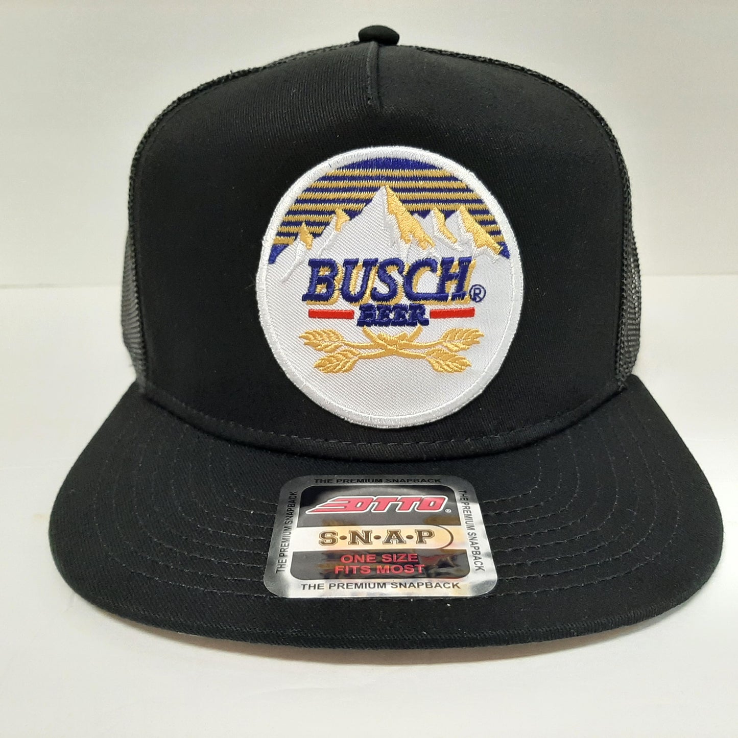 Busch Beer Embroidered Patch Flat Bill Snapback Mesh Hat Cap OTTO