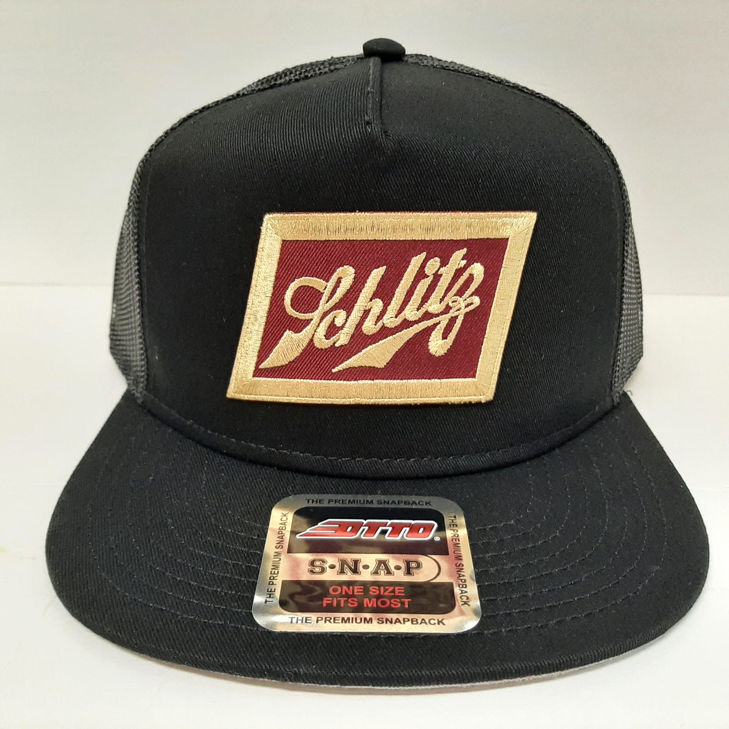 Schlitz Beer Embroidered Patch Flat Bill Snapback Mesh Hat Cap OTTO