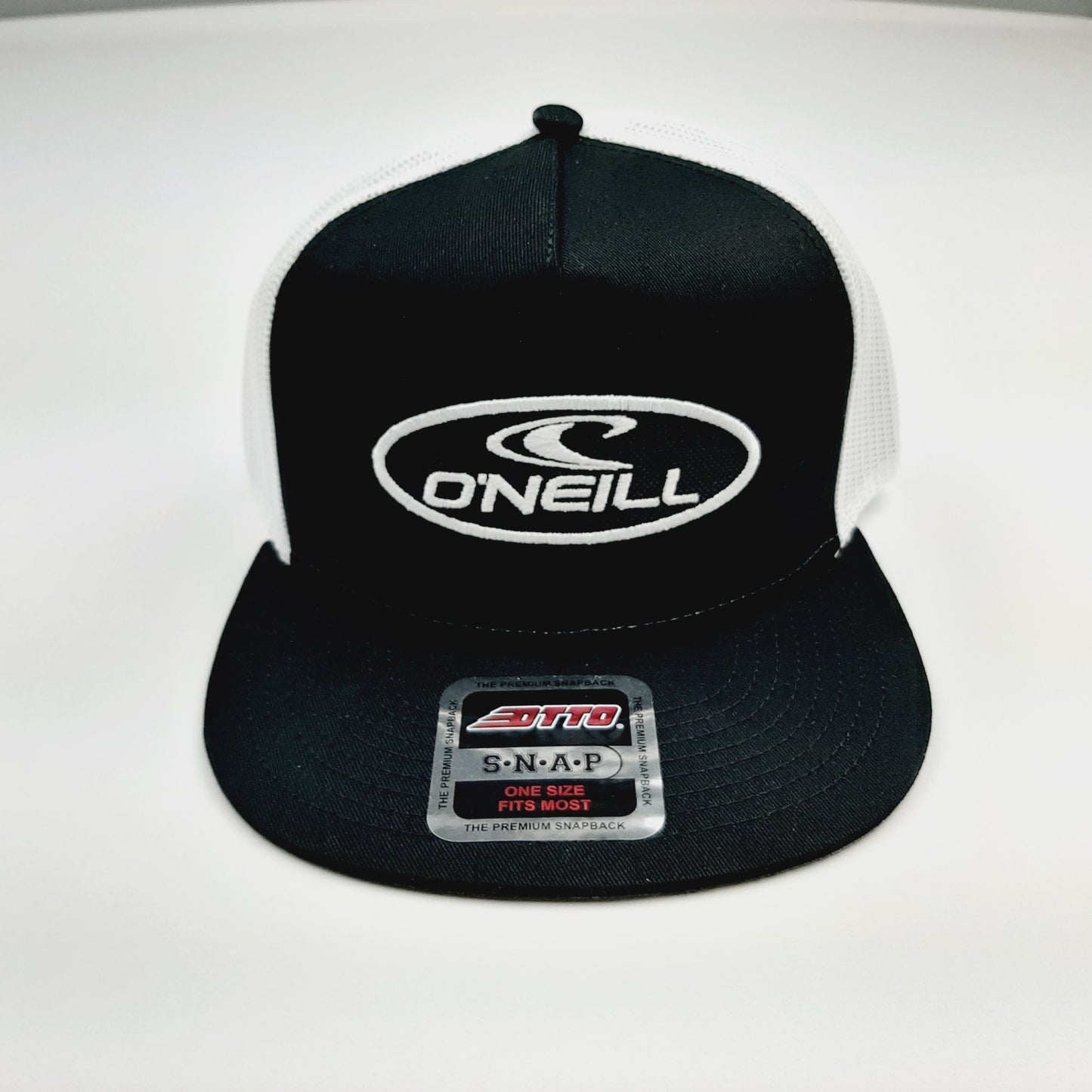 O'Neill Surf Co.Embroidered Oval Patch Flat Bill Snapback Mesh Hat Cap OTTO