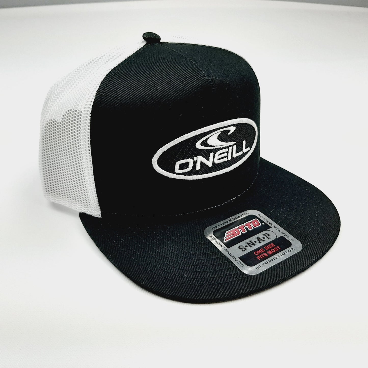 O'Neill Surf Co.Embroidered Oval Patch Flat Bill Snapback Mesh Hat Cap OTTO
