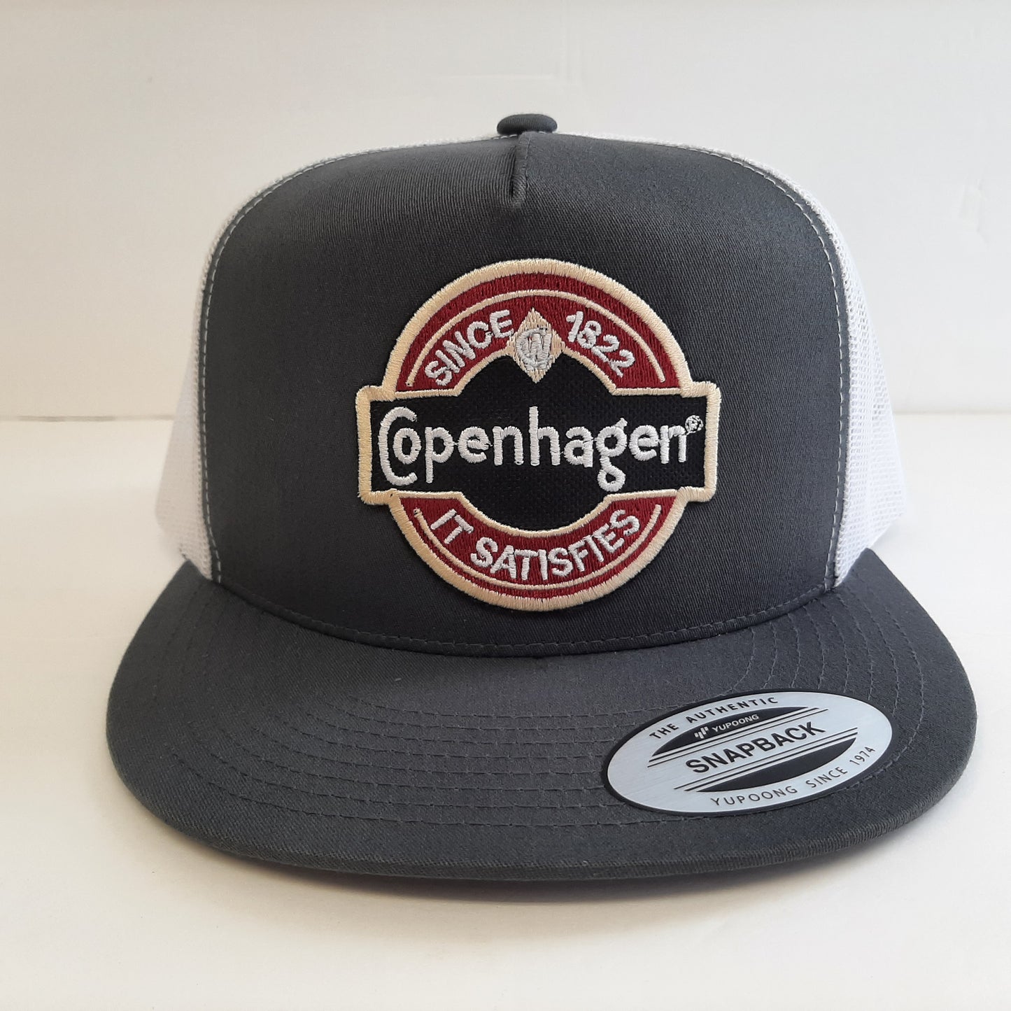 Copenhagen Embroidered Patch Flat Bill Snapback Mesh Hat Cap Yupoong