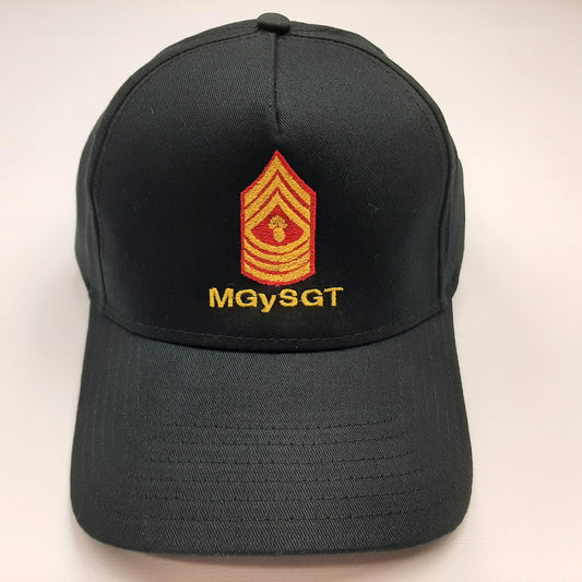 MGYSGT Master Gunnery Sergeant Men's Ball Cap Hat Black Embroidered Cotton