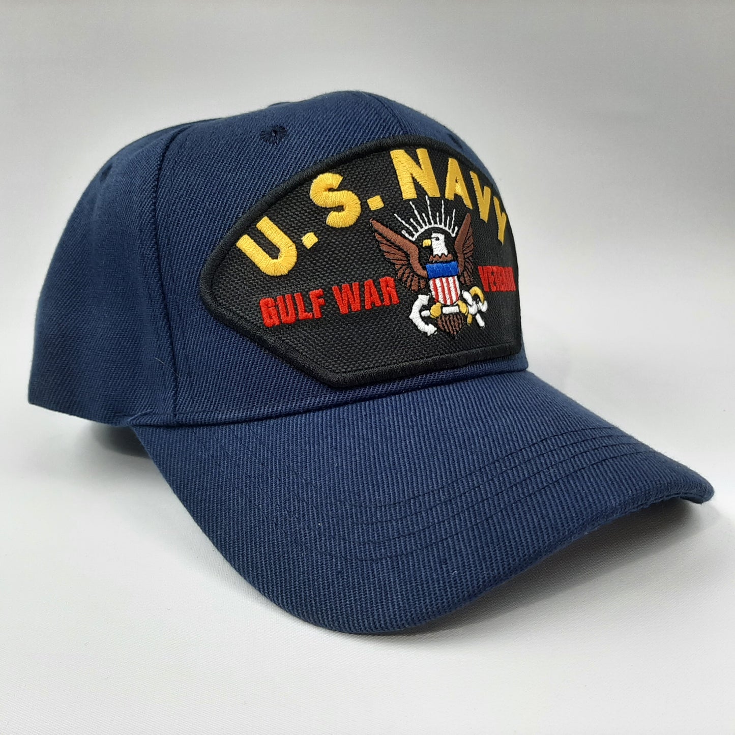 U.S. Navy Gulf War Veteran Men's Ball Cap Hat Blue Embroidered Patch