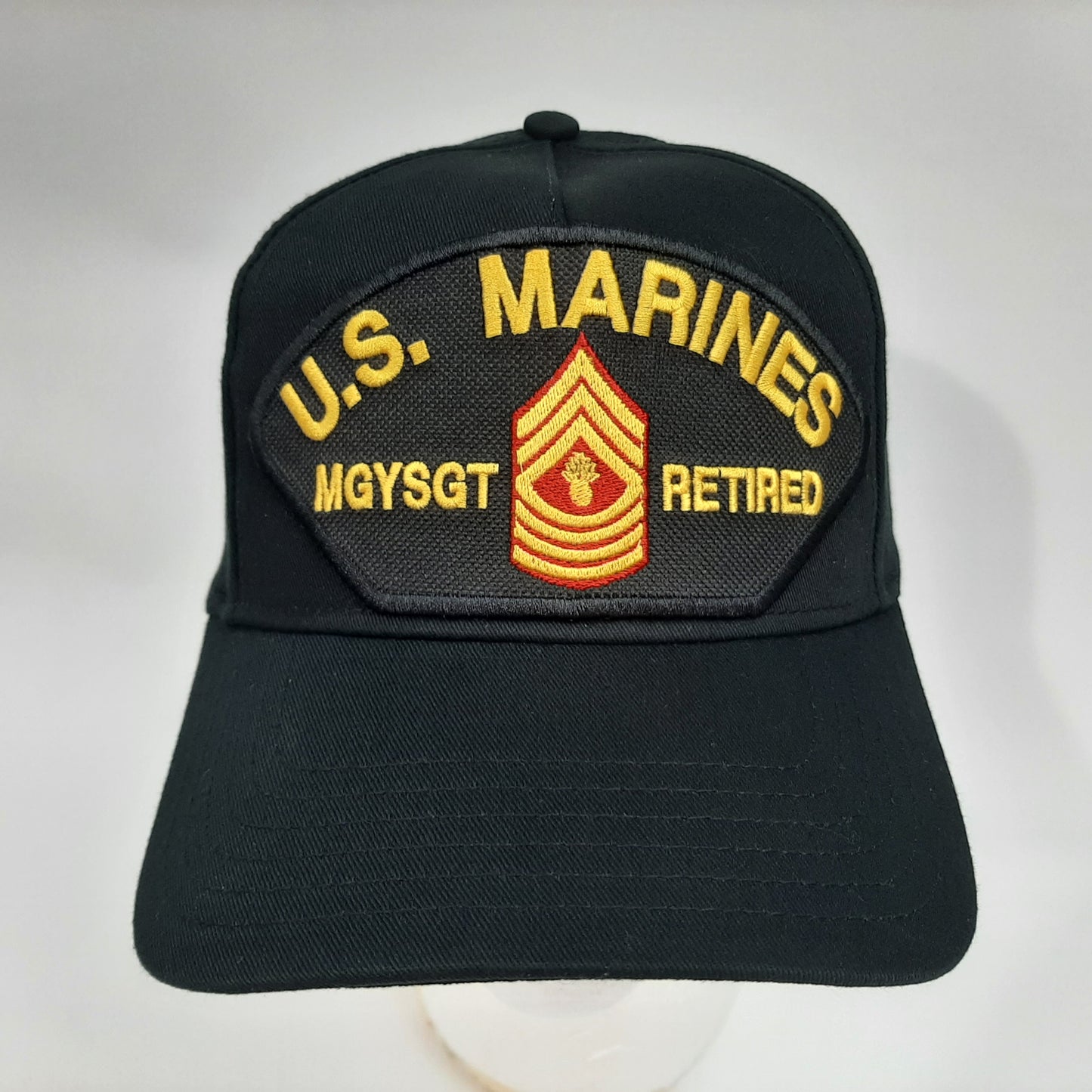 U.S. Marine Corps MGYSGT Retired Men's Hat Ball Cap One Size Black 100% Cotton