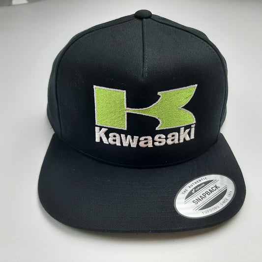 Kawasaki Ninja Full Embroidered Yupoong Snapback Flat Bill Cap Hat