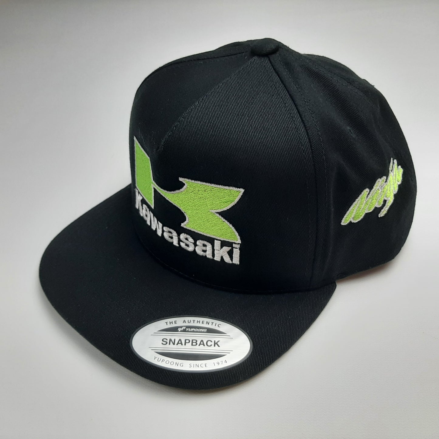 Kawasaki Ninja Full Embroidered Yupoong Snapback Flat Bill Cap Hat