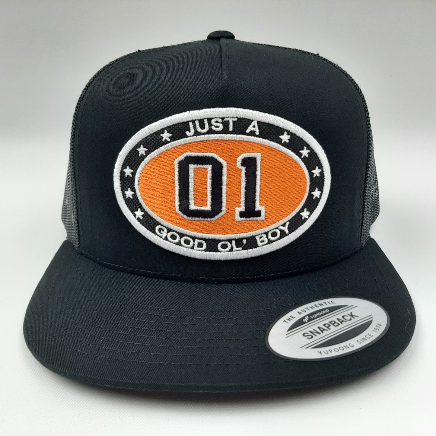 Dukes of Hazzard Gerneral Lee Embroidered patch flat bill mesh snapback cap hat black