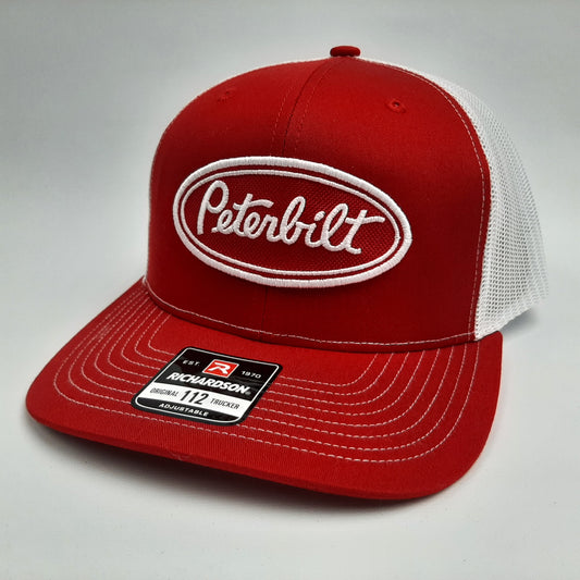 Peterbilt Richardson 112 Trucker Mesh snapback Hat Cap Red