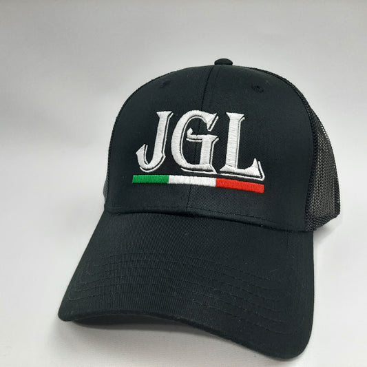 JGL Embroidered Patch Curved Bill Mesh Snapback Cap Hat Black