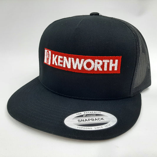 Kenworth Embroidered Flat Bill Trucker Mesh Snapback Cap Hat