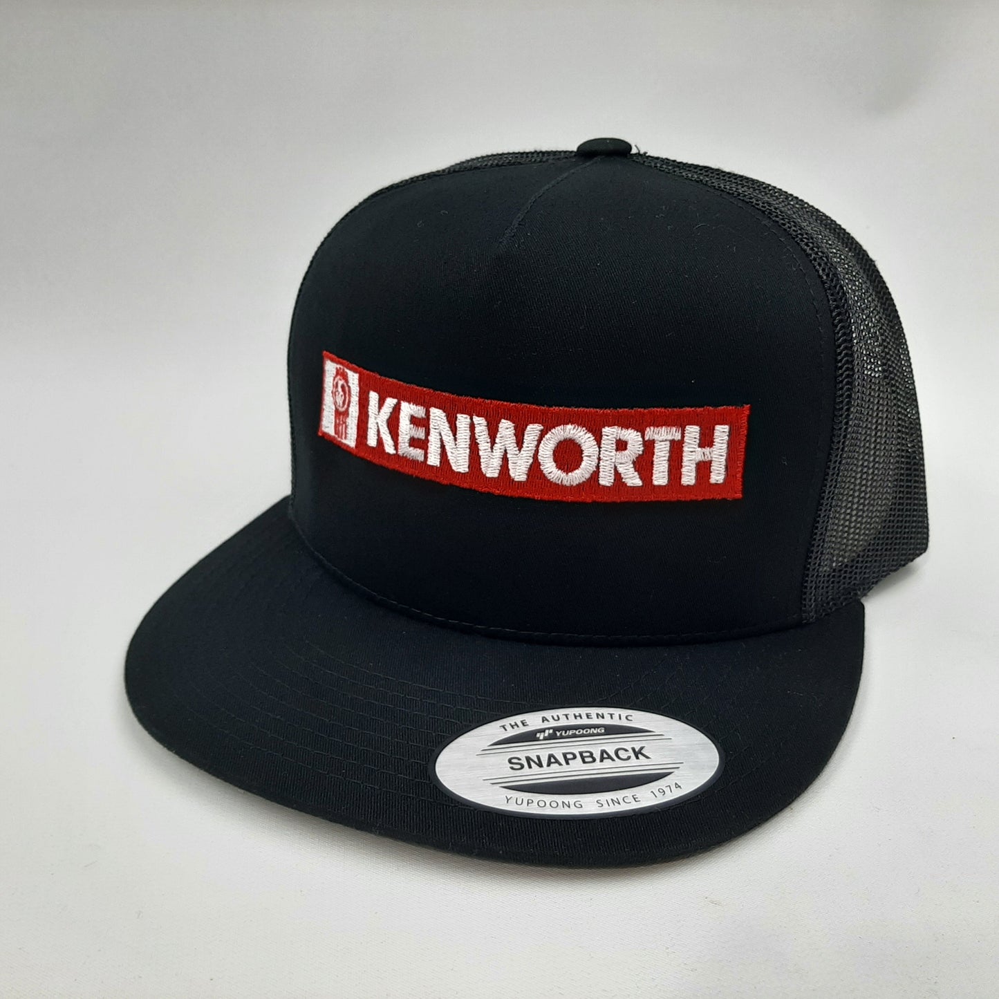 Kenworth Embroidered Flat Bill Trucker Mesh Snapback Cap Hat