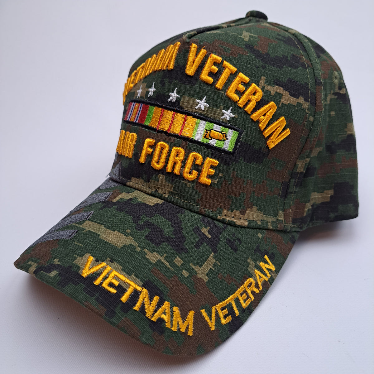 U.S. Air Force Vietnam Veteran Mens Adjustable Strapback Hat Baseball Cap Embroidered Digital Camouflage