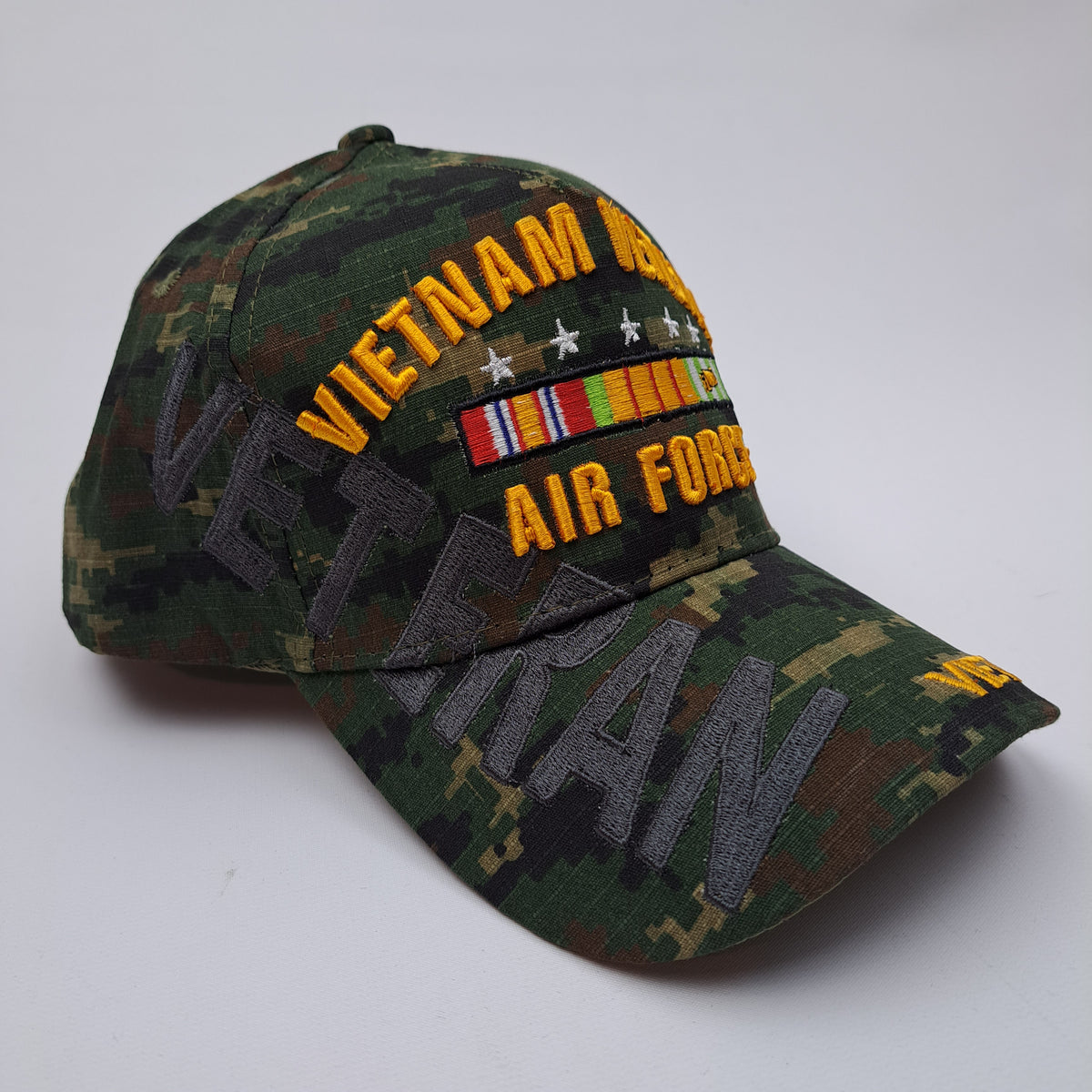 U.S. Air Force Vietnam Veteran Mens Adjustable Strapback Hat Baseball Cap Embroidered Digital Camouflage