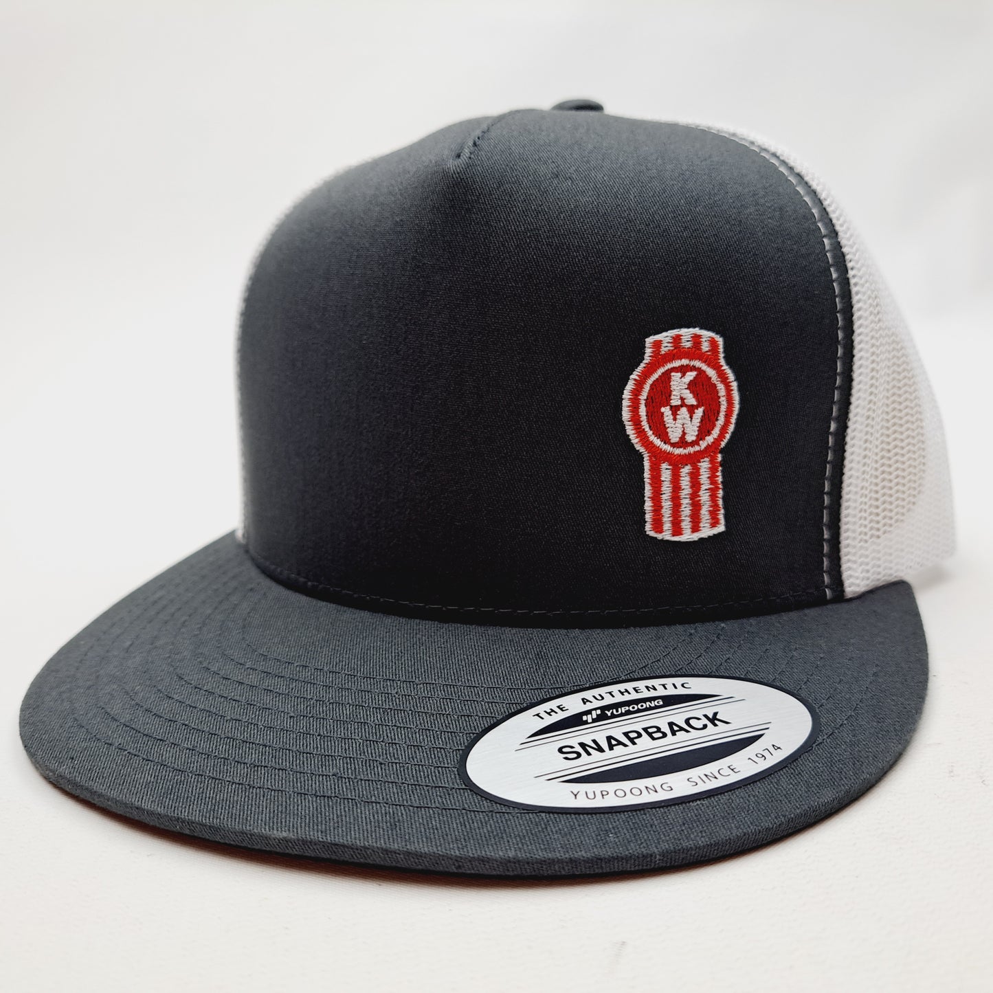 Kenworth Embroidered Flat Bill Trucker Mesh Snapback Cap Hat