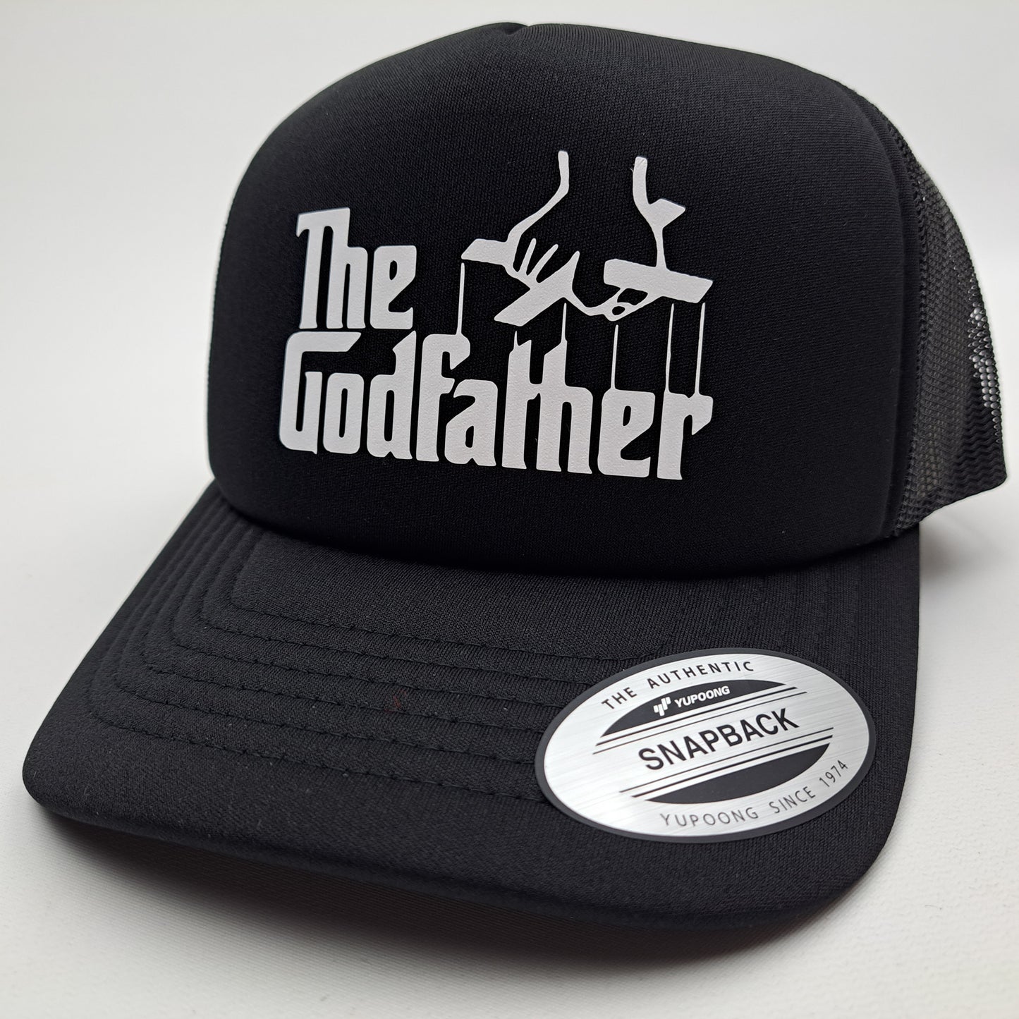 The Godfather Hat Cap Foam Mesh Vintage Trucker Style Snapback Black