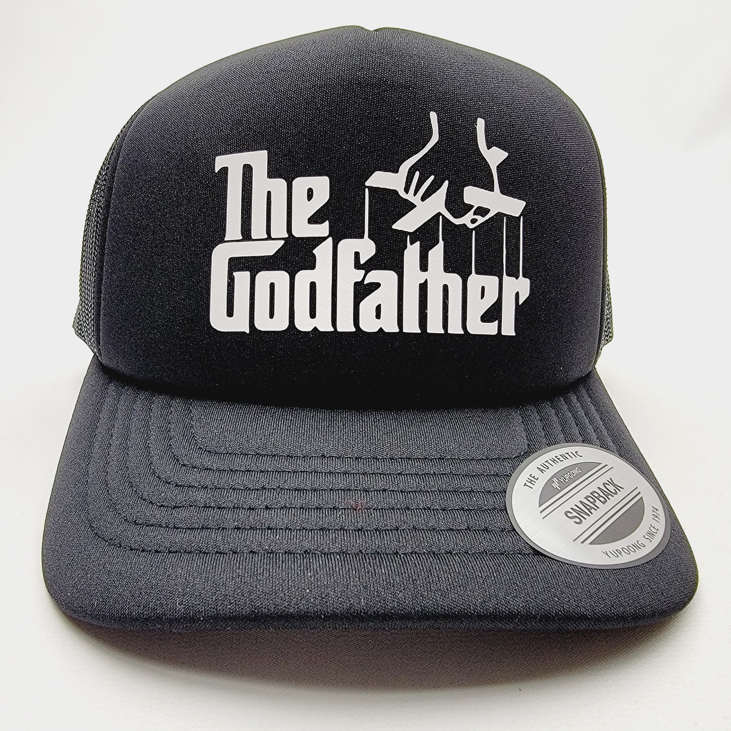 The Godfather Mesh Snapback Trucker Cap Hat Curved Bill HTV application