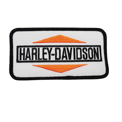Vintage Retro Harley Davidson Embroidered Patch Approximately 4.00"X2.00" White