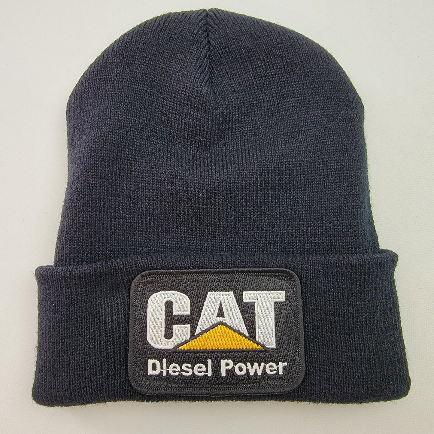 CAT Diesel Power Embroidered Patch Beanie Black Long Cuff