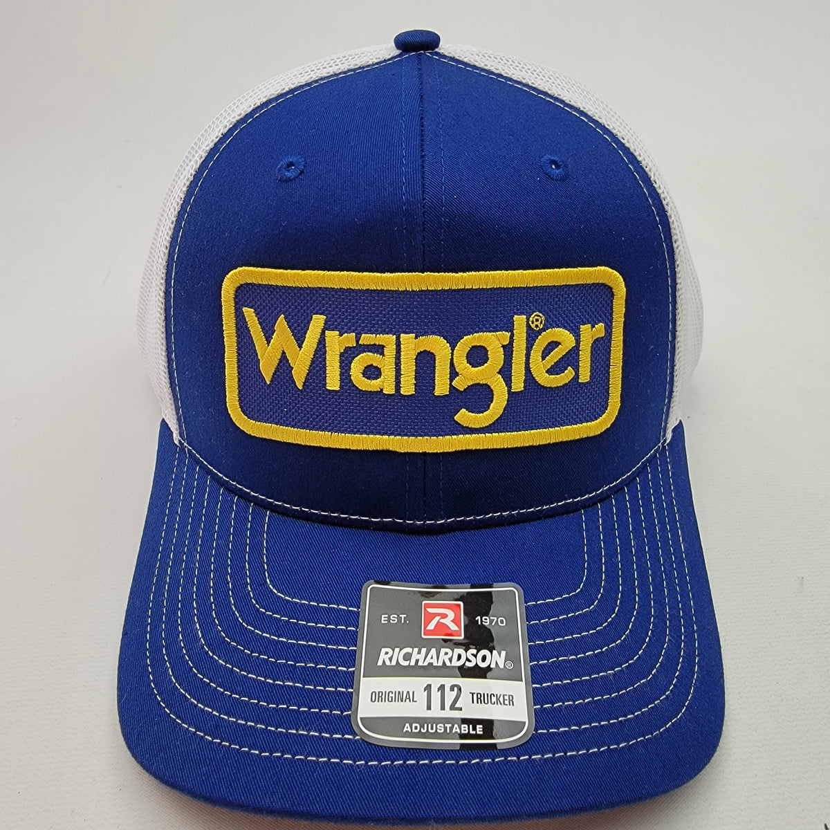 Wrangler Jeans Retro Vintage Style Patch Trucker Richardson 112 Hat Cowboy Weste Vintage Winchester patch on a black Richardson 112 trucker  main image 2