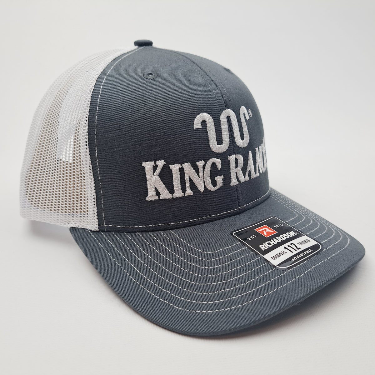 Snap Back Hats Ranch King Ranch Richardson 112 Mesh Trucker Snapback Hat Cap Gray & White E ...