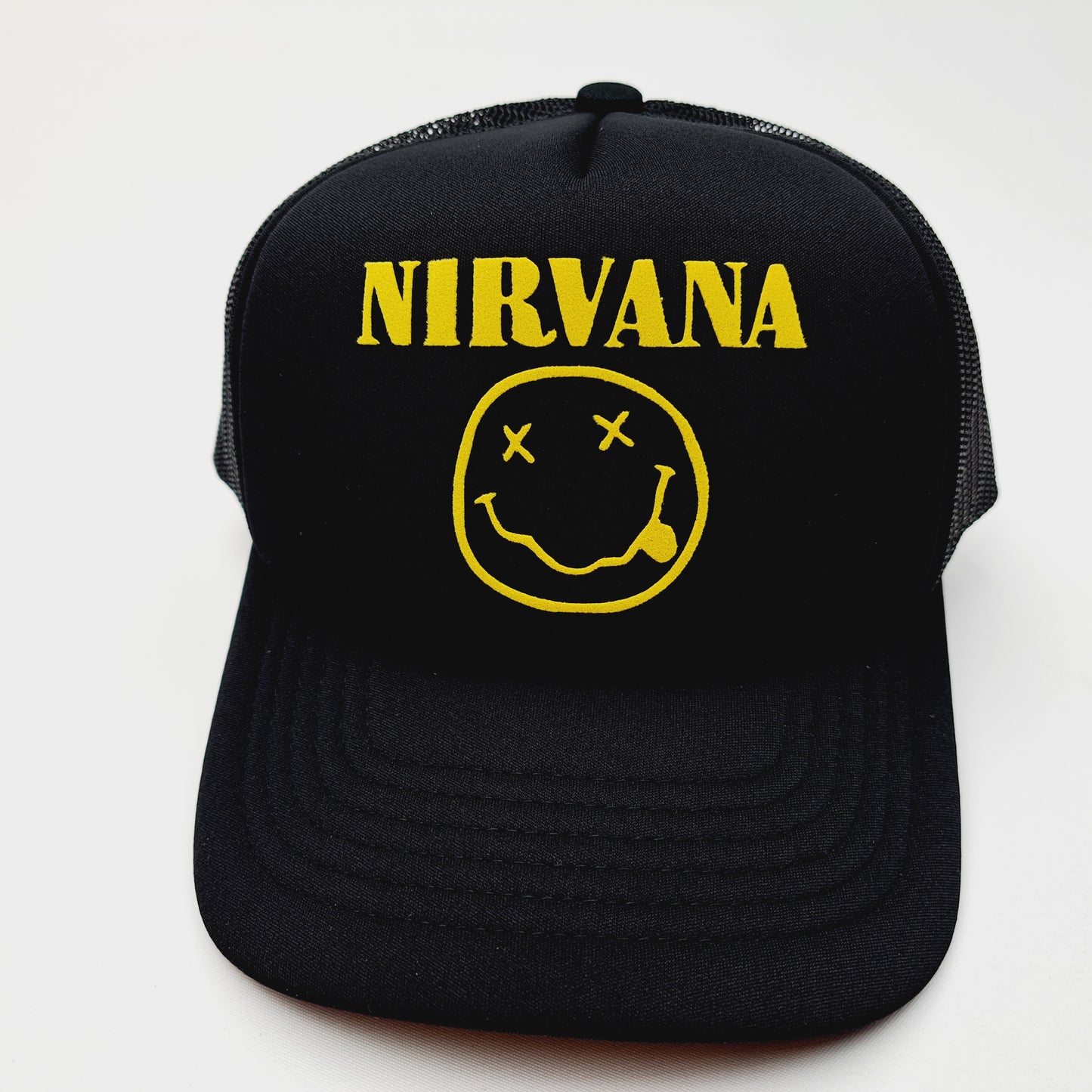 Nirvana Rock Band Foam Mesh Trucker Snapback Black
