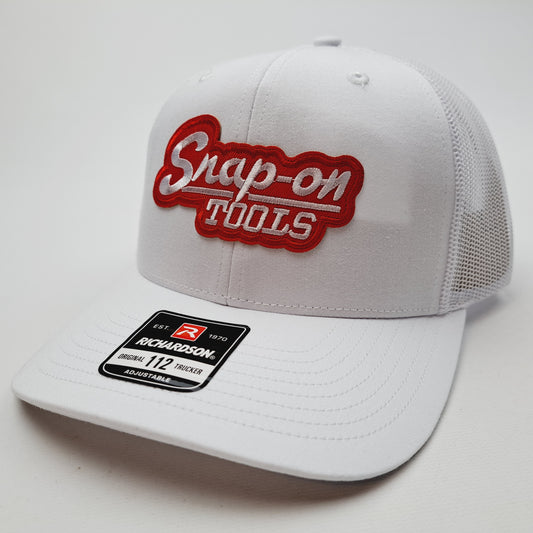 Snap On Snap-On Patch Richardson 112 Trucker Mesh Snapback Cap Hat Red & White