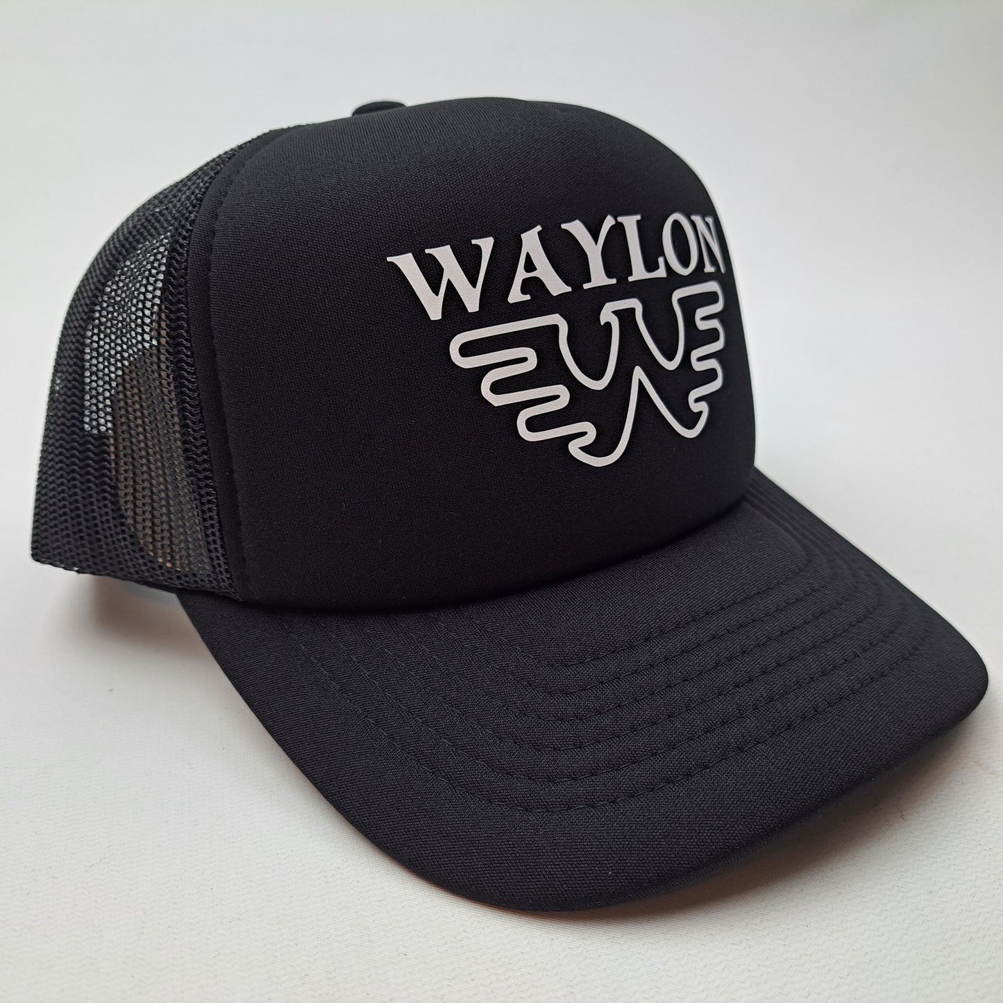 Waylon Jennings Foam Mesh Trucker Black snapback