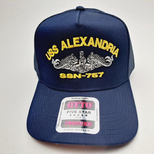 USS Alexandria SSN-757 Boat Baseball Cap Hat Mesh Snapback Blue US Navy