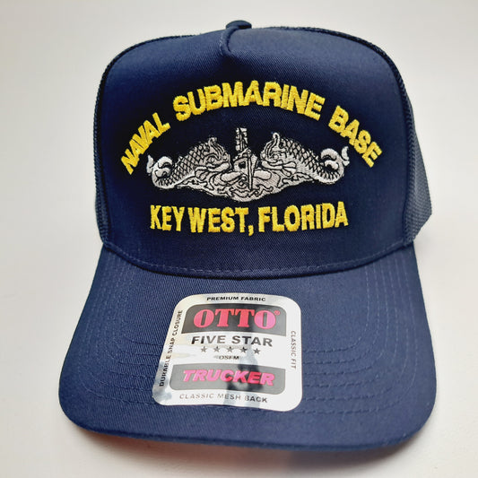 Naval Submarine Base Key West Florida Baseball Cap Hat Mesh Snapback Blue US Navy