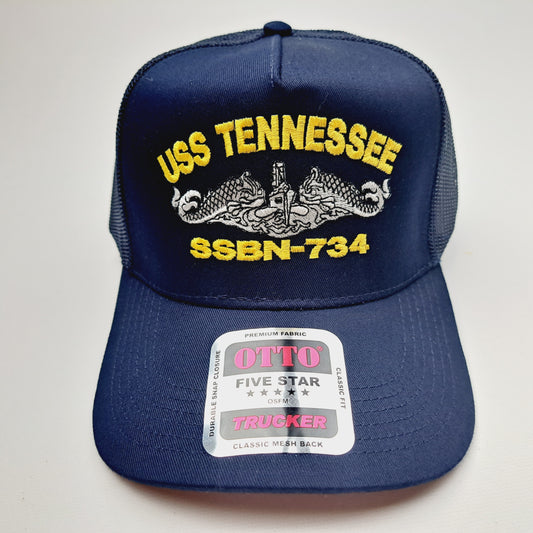 USS Tennessee SSBN-734 Boat Baseball Cap Hat Mesh Snapback Blue US Navy