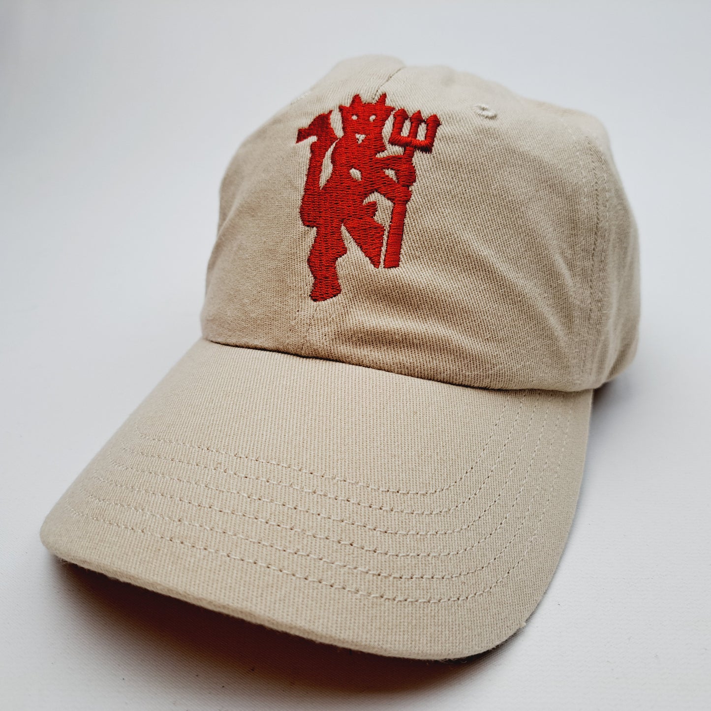 Manchester United Football Soccer Club Relaxed Cotton Cap Hat Tan