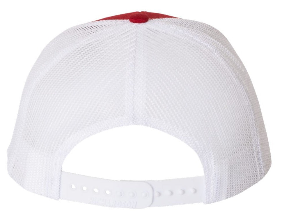 Richardson 112 Blank Low Profile Snapback Mesh Baseball Trucker Hat Cap Red & White