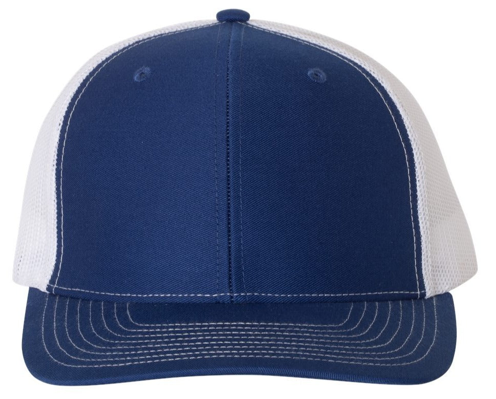 Richardson 112 Blank Low Profile Snapback Mesh Baseball Trucker Hat Cap Blue & White