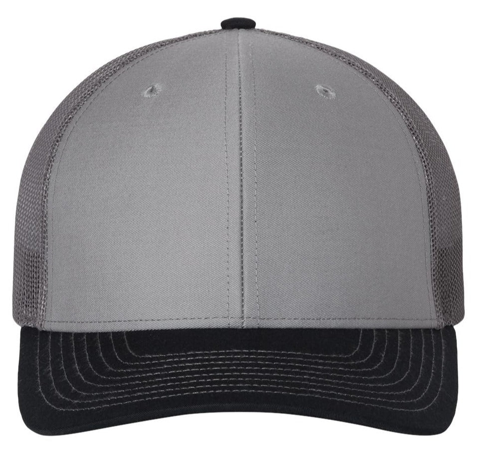 Richardson 112 Blank Low Profile Snapback Mesh Baseball Trucker Hat Cap Gray, Charcoal & Navy Blue