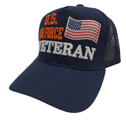 U.S. Air Force Veteran Mens Adjustable Mesh Snapback Hat Baseball Cap Embroidered