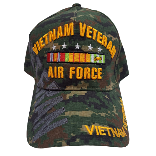 U.S. Air Force Vietnam Veteran Mens Adjustable Strapback Hat Baseball Cap Embroidered Digital Camouflage