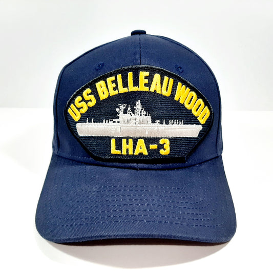 USS Belleau Wood LHA-3 Embroidered Patch Hat Baseball Cap Adjustable Blue