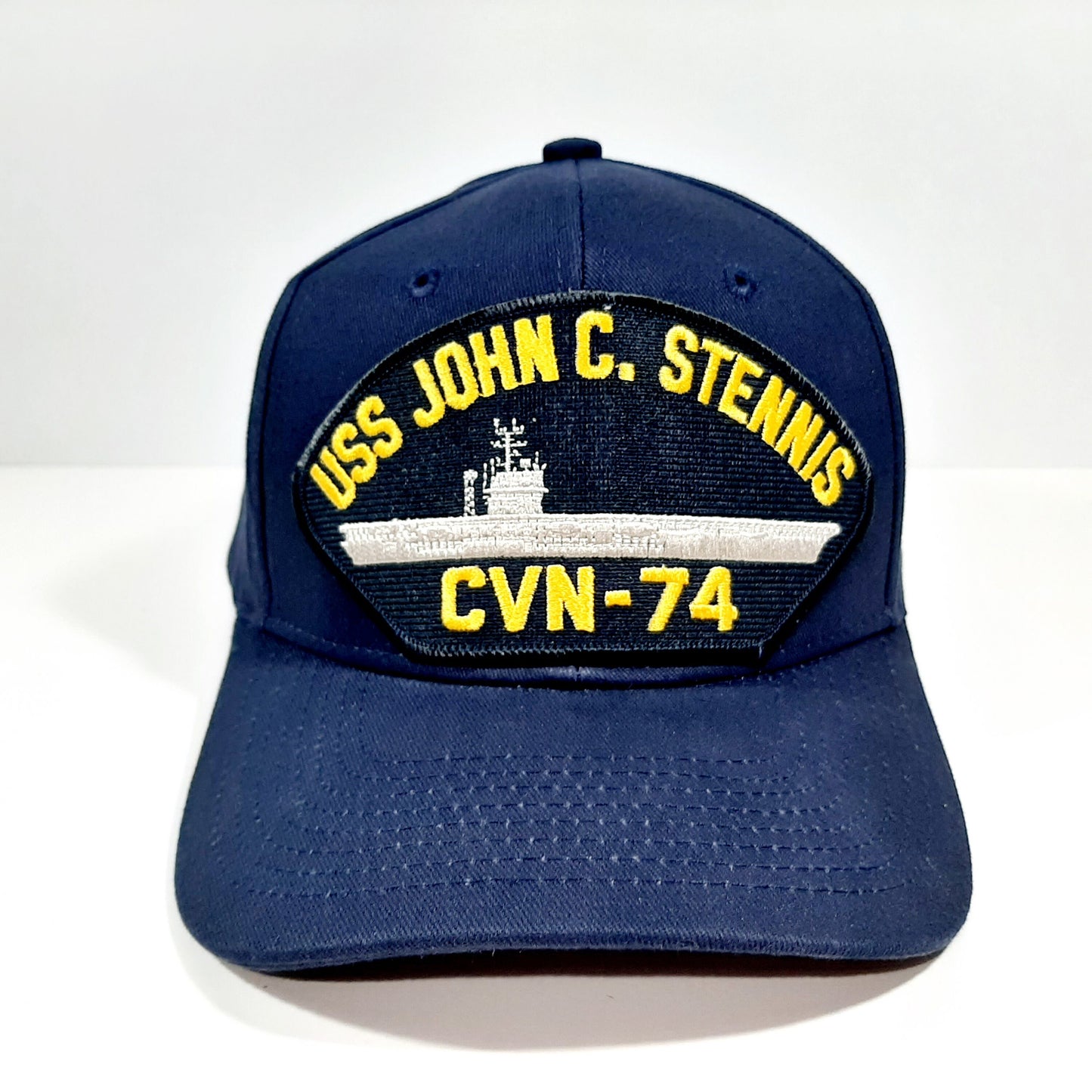 USS John C. Stennis Embroidered Patch Hat Baseball Cap Adjustable Blue