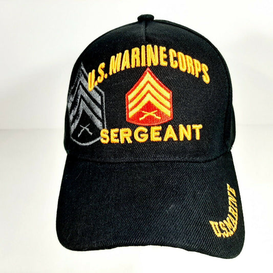 US Marine Corps Sergeant Men's Hat Ball Cap One Size Black Acrylic H1