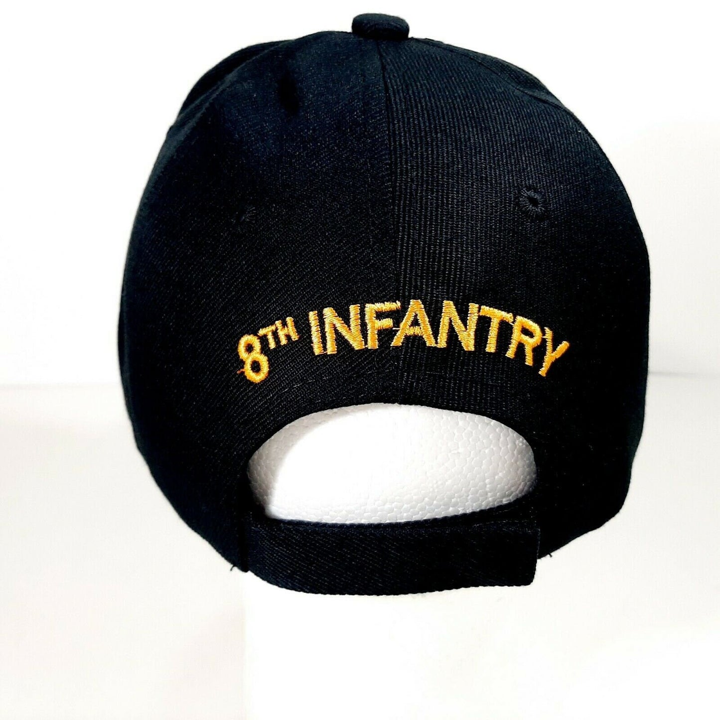 US Army 8th Infantry Division Men's Ball Cap Hat One Size Black Acrylic