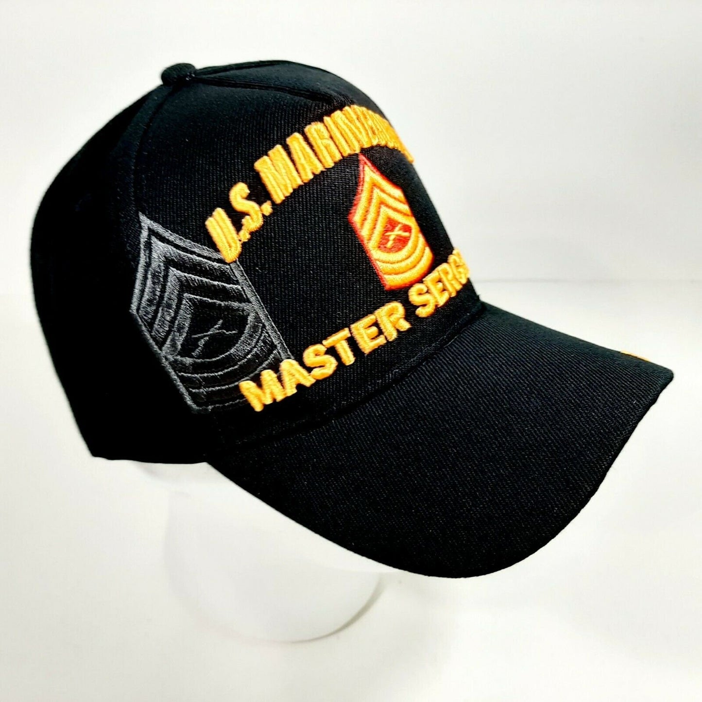 US Marine Corps Master Sergeant Men's Ball Cap Hat One Size Black Acrylic